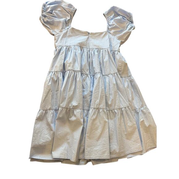 BARDOT Junior Light Blue Babydoll Mini Cotton Dress Girls size 14 - Picture 3 of 7